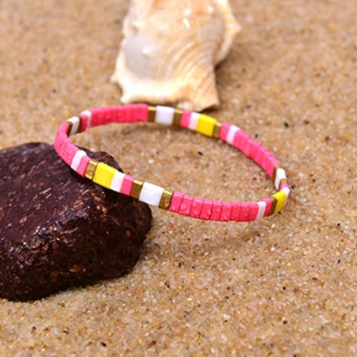 MOON GIRL Colorful Miyuki Bracelets for Women Trendy Charm Wrap Tila