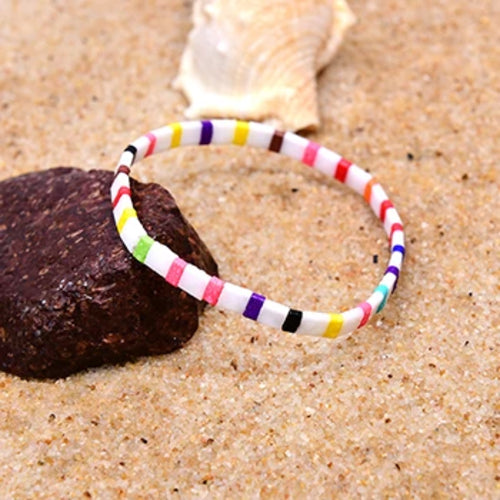MOON GIRL Colorful Miyuki Bracelets for Women Trendy Charm Wrap Tila