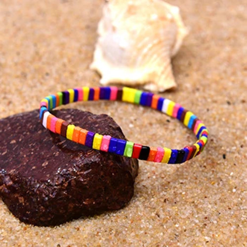 MOON GIRL Colorful Miyuki Bracelets for Women Trendy Charm Wrap Tila