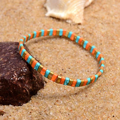 MOON GIRL Colorful Miyuki Bracelets for Women Trendy Charm Wrap Tila
