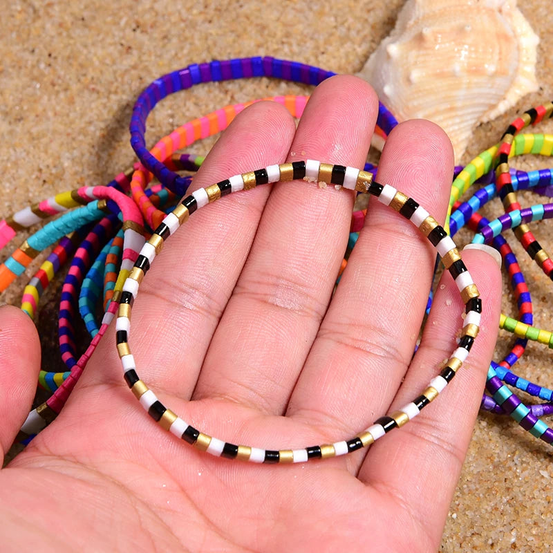 MOON GIRL Colorful Miyuki Bracelets for Women Trendy Charm Wrap Tila