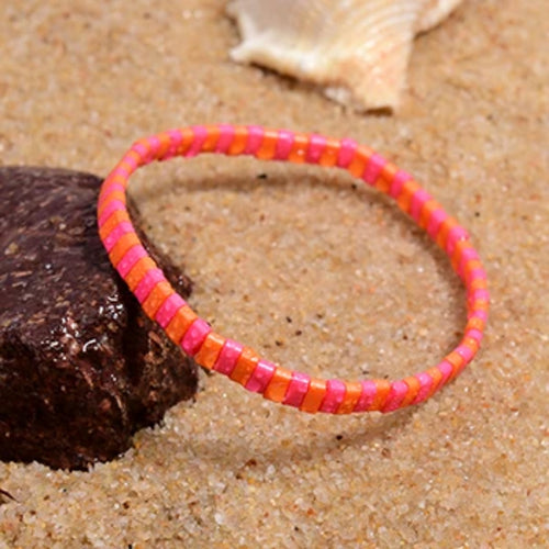 MOON GIRL Colorful Miyuki Bracelets for Women Trendy Charm Wrap Tila