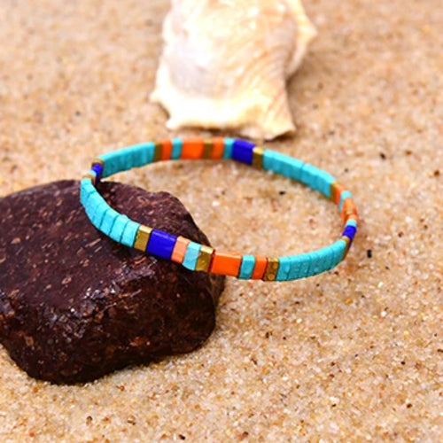 MOON GIRL Colorful Miyuki Bracelets for Women Trendy Charm Wrap Tila