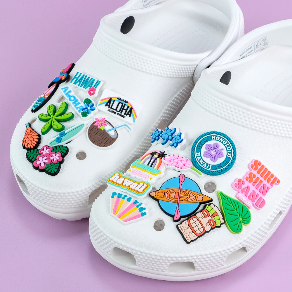 1/30PCS Shoe Charms New Hawaiian Style Flower Surf Board Shoe