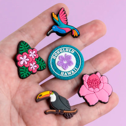 1/30PCS Shoe Charms New Hawaiian Style Flower Surf Board Shoe