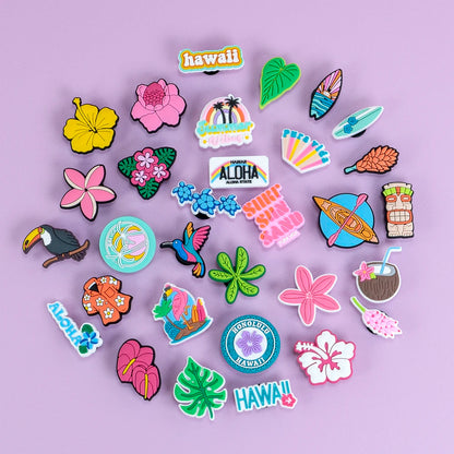 1/30PCS Shoe Charms New Hawaiian Style Flower Surf Board Shoe