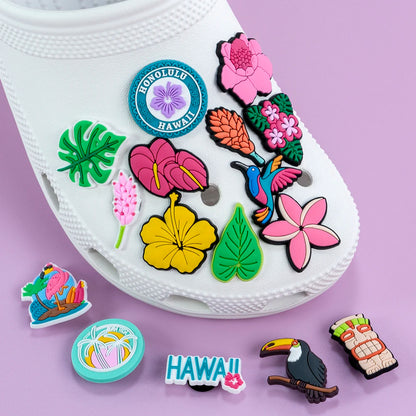 1/30PCS Shoe Charms New Hawaiian Style Flower Surf Board Shoe